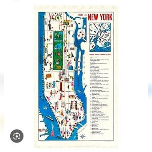 ❤️BUY 2 GET 1 FREE  Vintage New York City Map Tea Tower, Retail $16.50
